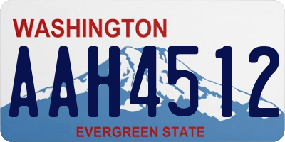 WA license plate AAH4512