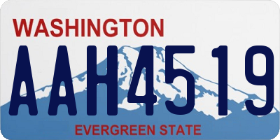 WA license plate AAH4519