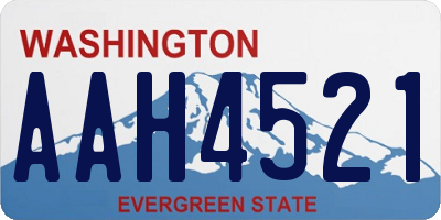 WA license plate AAH4521