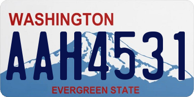 WA license plate AAH4531