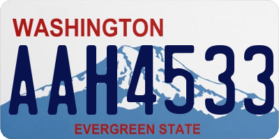 WA license plate AAH4533