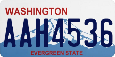 WA license plate AAH4536
