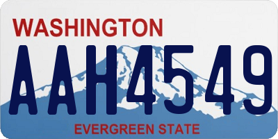 WA license plate AAH4549