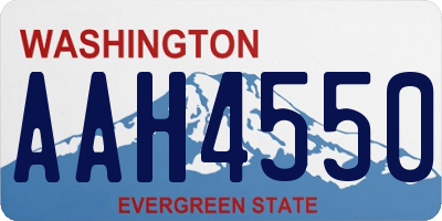 WA license plate AAH4550