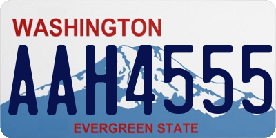WA license plate AAH4555