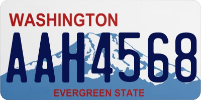 WA license plate AAH4568