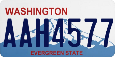 WA license plate AAH4577