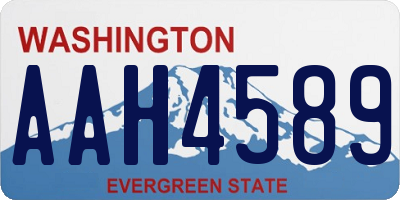 WA license plate AAH4589
