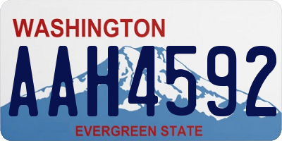 WA license plate AAH4592