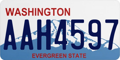 WA license plate AAH4597