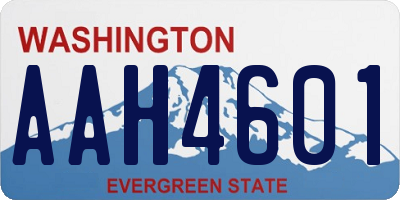 WA license plate AAH4601