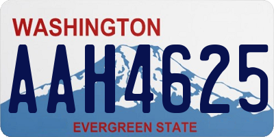 WA license plate AAH4625