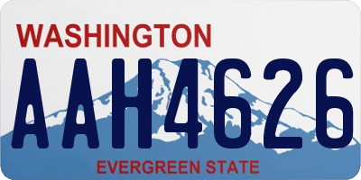 WA license plate AAH4626