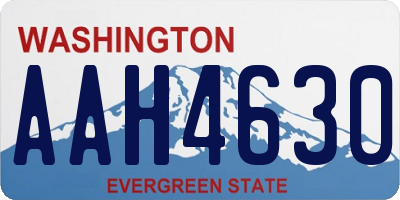 WA license plate AAH4630