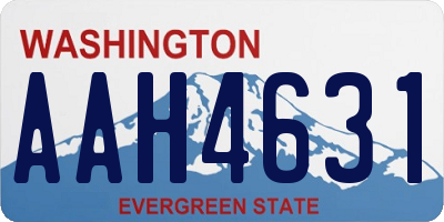 WA license plate AAH4631