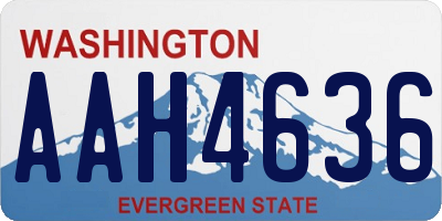 WA license plate AAH4636