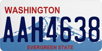 WA license plate AAH4638