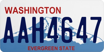 WA license plate AAH4647