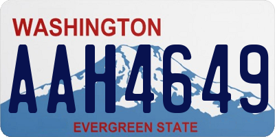 WA license plate AAH4649