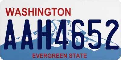 WA license plate AAH4652