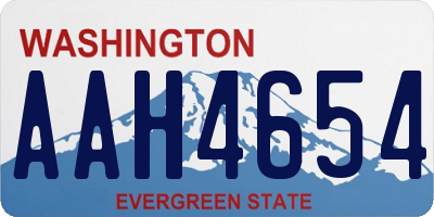 WA license plate AAH4654