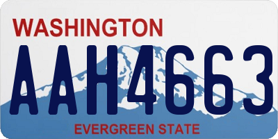 WA license plate AAH4663