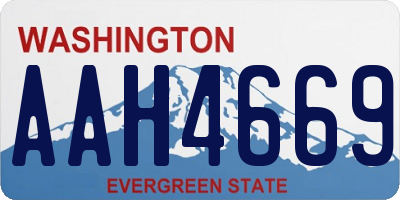 WA license plate AAH4669