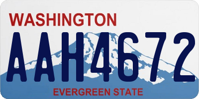 WA license plate AAH4672