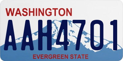 WA license plate AAH4701