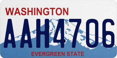 WA license plate AAH4706
