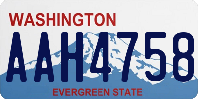 WA license plate AAH4758