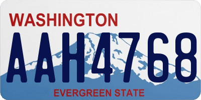 WA license plate AAH4768
