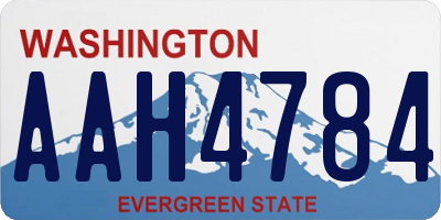 WA license plate AAH4784