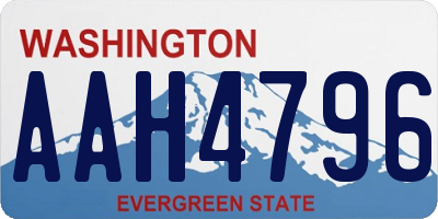 WA license plate AAH4796