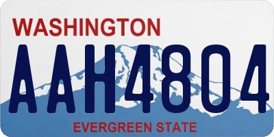 WA license plate AAH4804