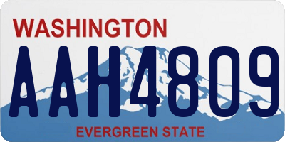 WA license plate AAH4809