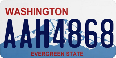 WA license plate AAH4868