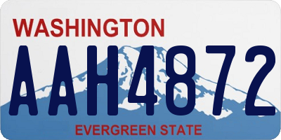WA license plate AAH4872