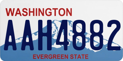 WA license plate AAH4882