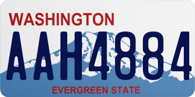 WA license plate AAH4884