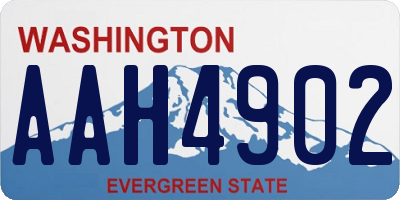 WA license plate AAH4902
