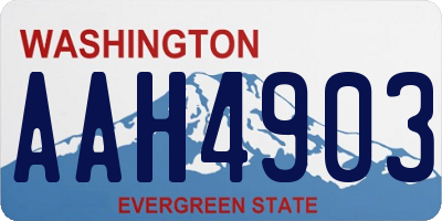 WA license plate AAH4903