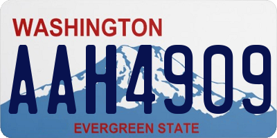 WA license plate AAH4909