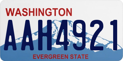 WA license plate AAH4921