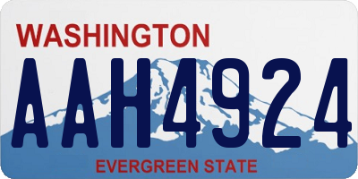 WA license plate AAH4924
