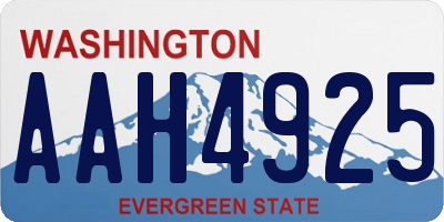WA license plate AAH4925