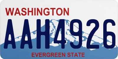 WA license plate AAH4926