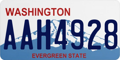 WA license plate AAH4928