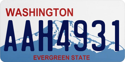 WA license plate AAH4931
