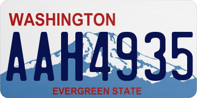 WA license plate AAH4935